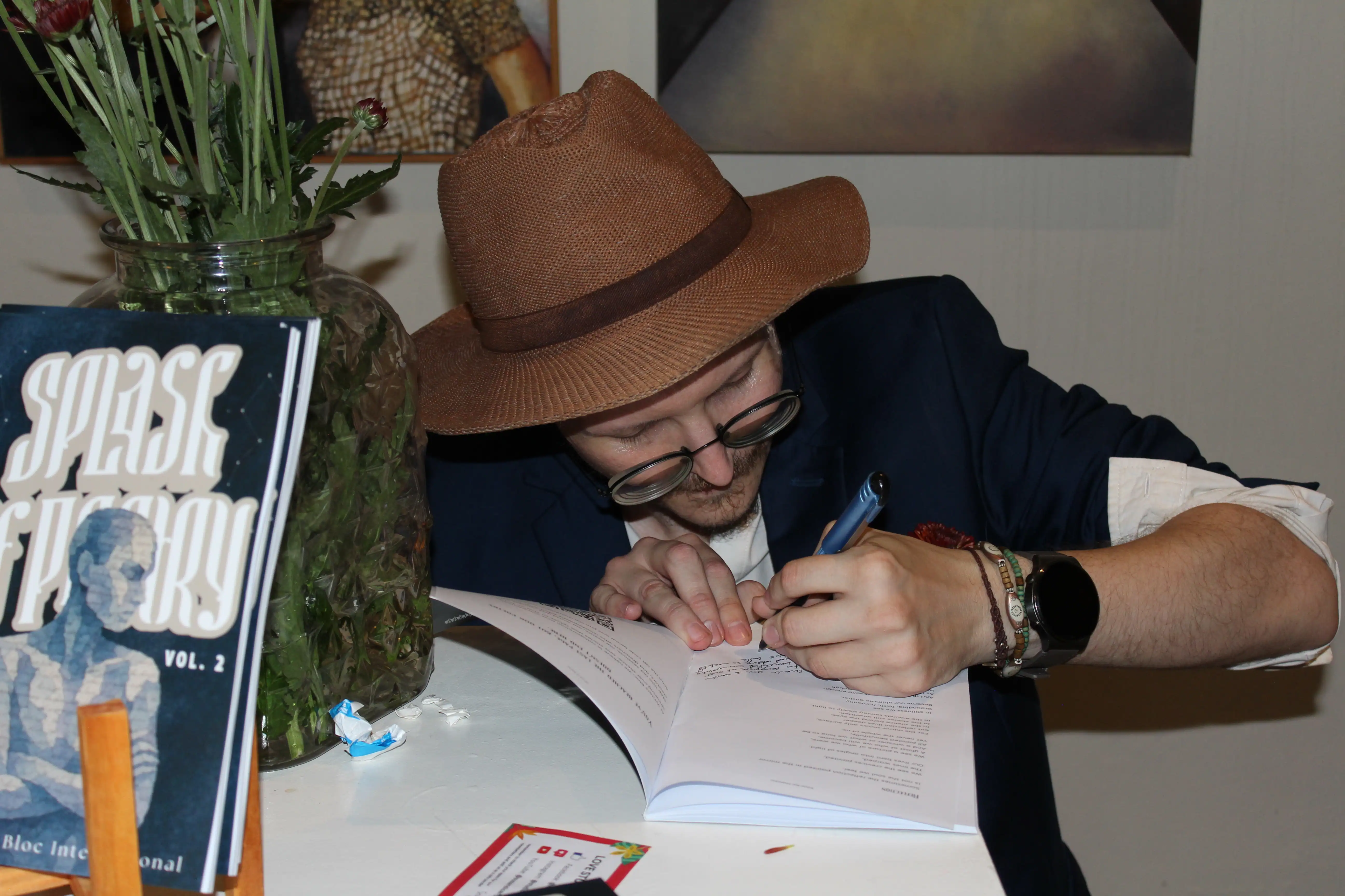 Lively and intimate atmosphere at the Writer's Bloc book launch