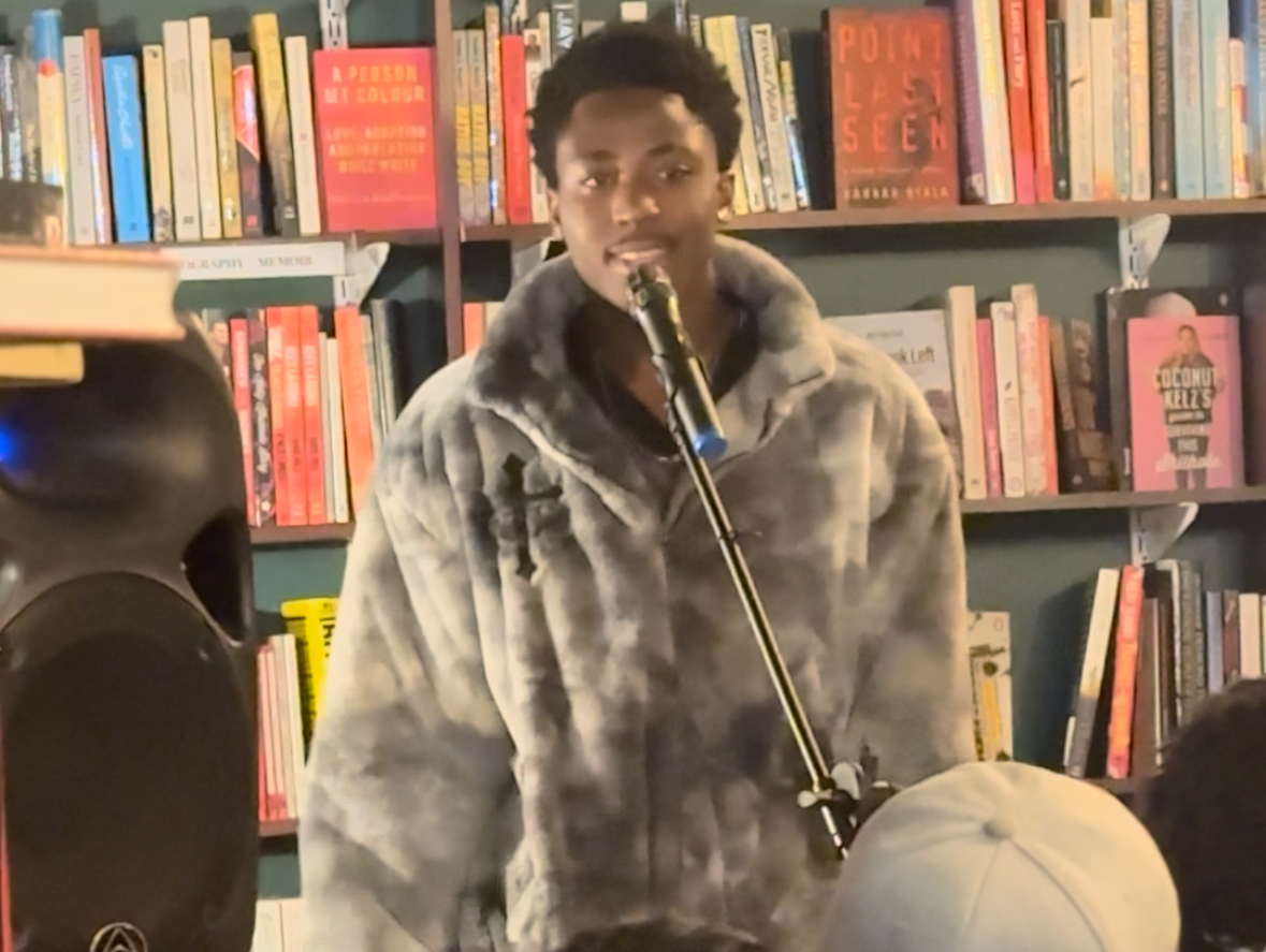 Poets performing on stage